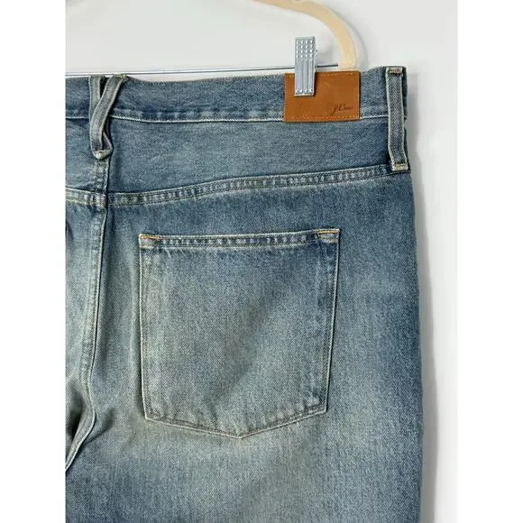NEW J.Crew Jeans Women 34 Blue Medium Wash Boyfriend Slouchy Distressed - Picture 9 of 11